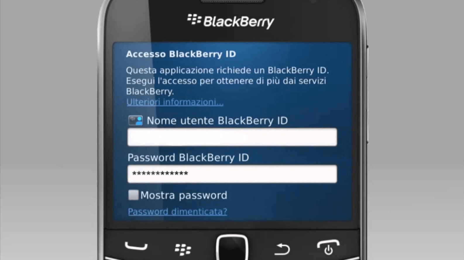 Смена BlackBerry ID